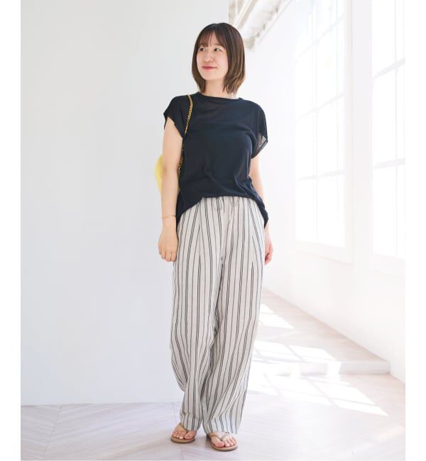 U by SPICK&SPAN「《接触冷感》VIS麻イージータックスラックス」|スラックス|