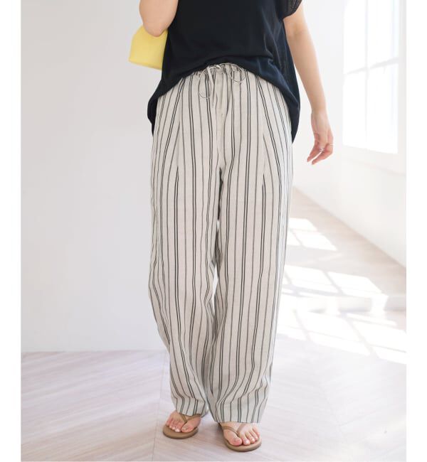 U by SPICK&SPAN「《接触冷感》VIS麻イージータックスラックス」|スラックス|
