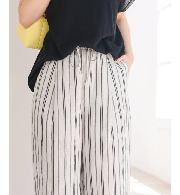 U by SPICK&SPAN「《接触冷感》VIS麻イージータックスラックス」|スラックス|