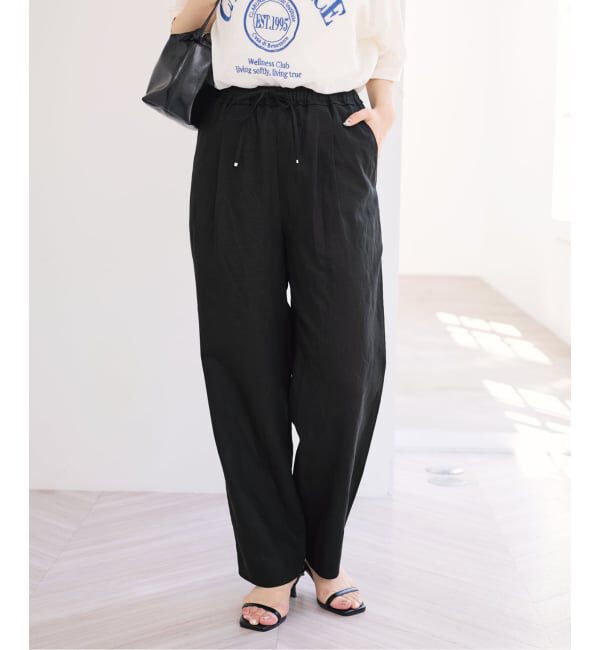 U by SPICK&SPAN「《接触冷感》VIS麻イージータックスラックス」|スラックス|