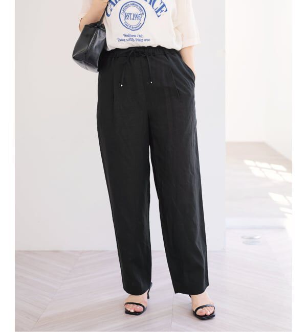U by SPICK&SPAN「《接触冷感》VIS麻イージータックスラックス」|スラックス|
