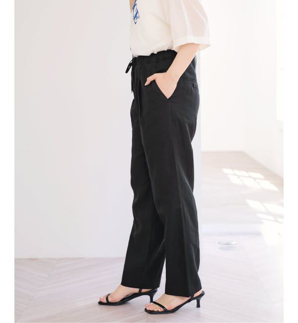 U by SPICK&SPAN「《接触冷感》VIS麻イージータックスラックス」|スラックス|