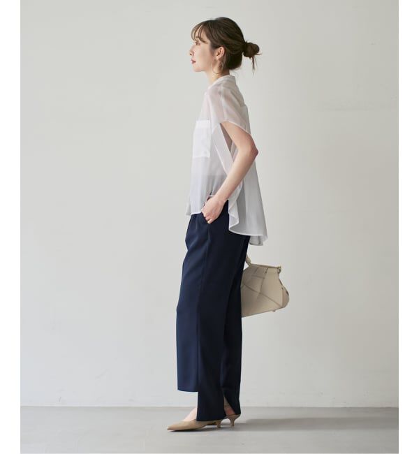 NOBLE「スーパーステップヘムフレアパンツ」|スラックス|