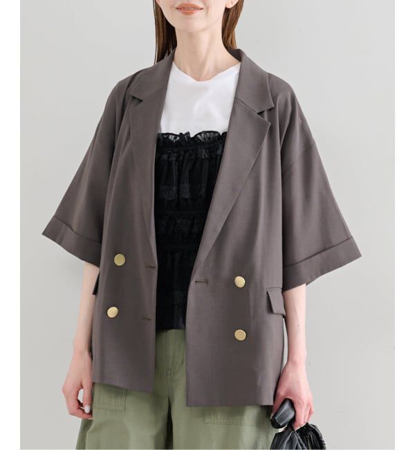 U by SPICK&SPAN「《追加予約》ウォッシャブルリネンジャケット」|テーラードジャケット|