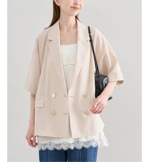 U by SPICK&SPAN「《追加予約》ウォッシャブルリネンジャケット」|テーラードジャケット|