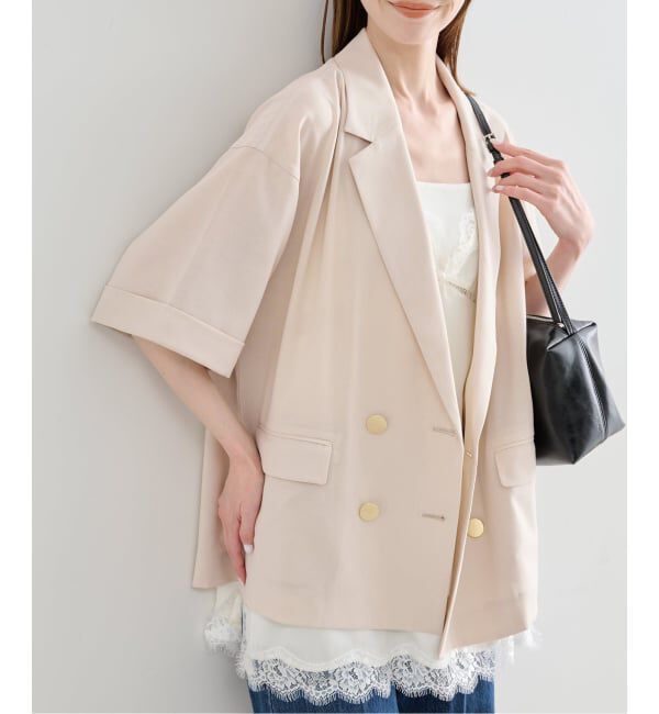U by SPICK&SPAN「《追加予約》ウォッシャブルリネンジャケット」|テーラードジャケット|