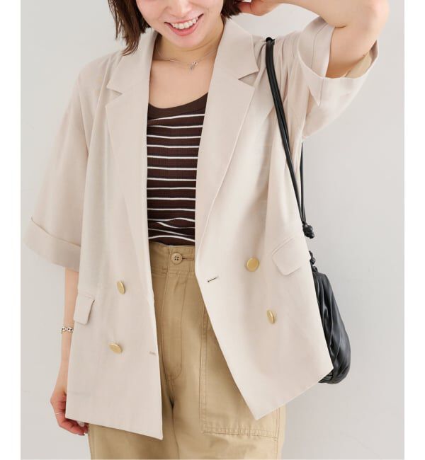 U by SPICK&SPAN「《追加予約》ウォッシャブルリネンジャケット」|テーラードジャケット|