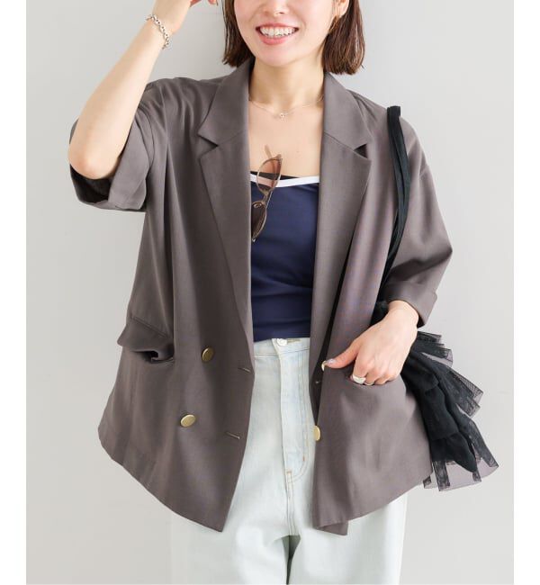 U by SPICK&SPAN「《追加予約》ウォッシャブルリネンジャケット」|テーラードジャケット|