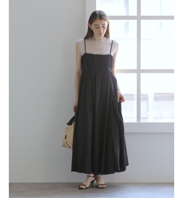  「《WEB限定》【洗える】ギャザーキャミワンピース」|ワンピース|