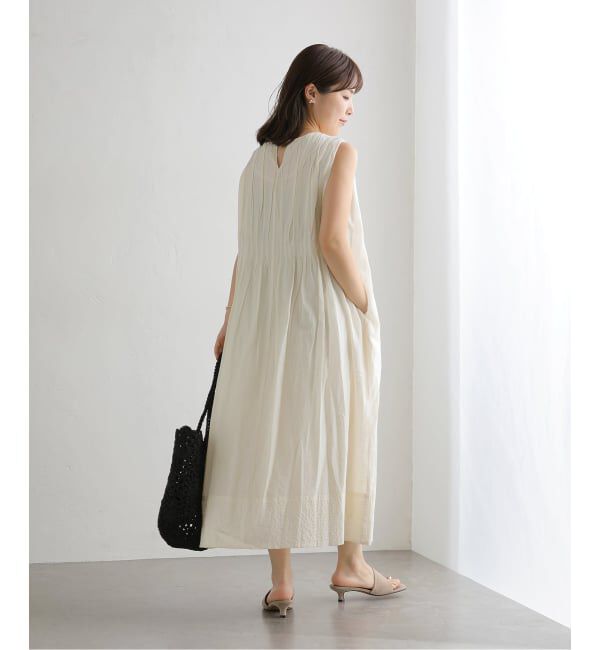  「【洗える】ボリュームタックワンピース」|ワンピース|