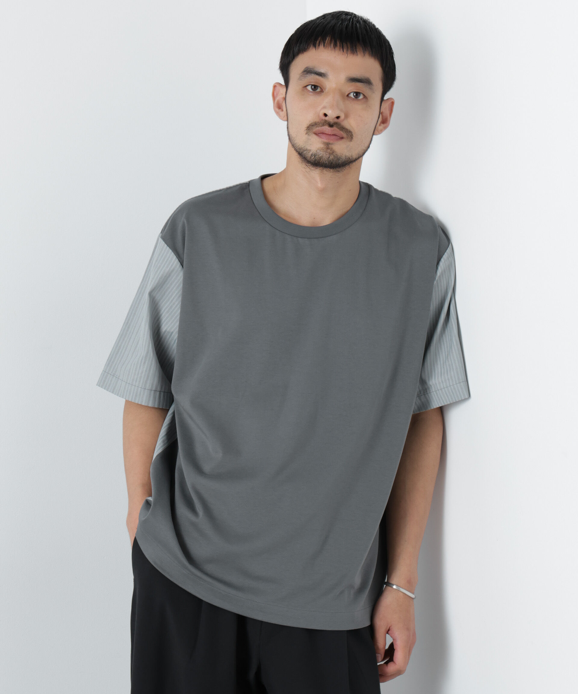 nano･universe「スムース布帛ドッキングTシャツ 半袖」|Tシャツ・カットソー|