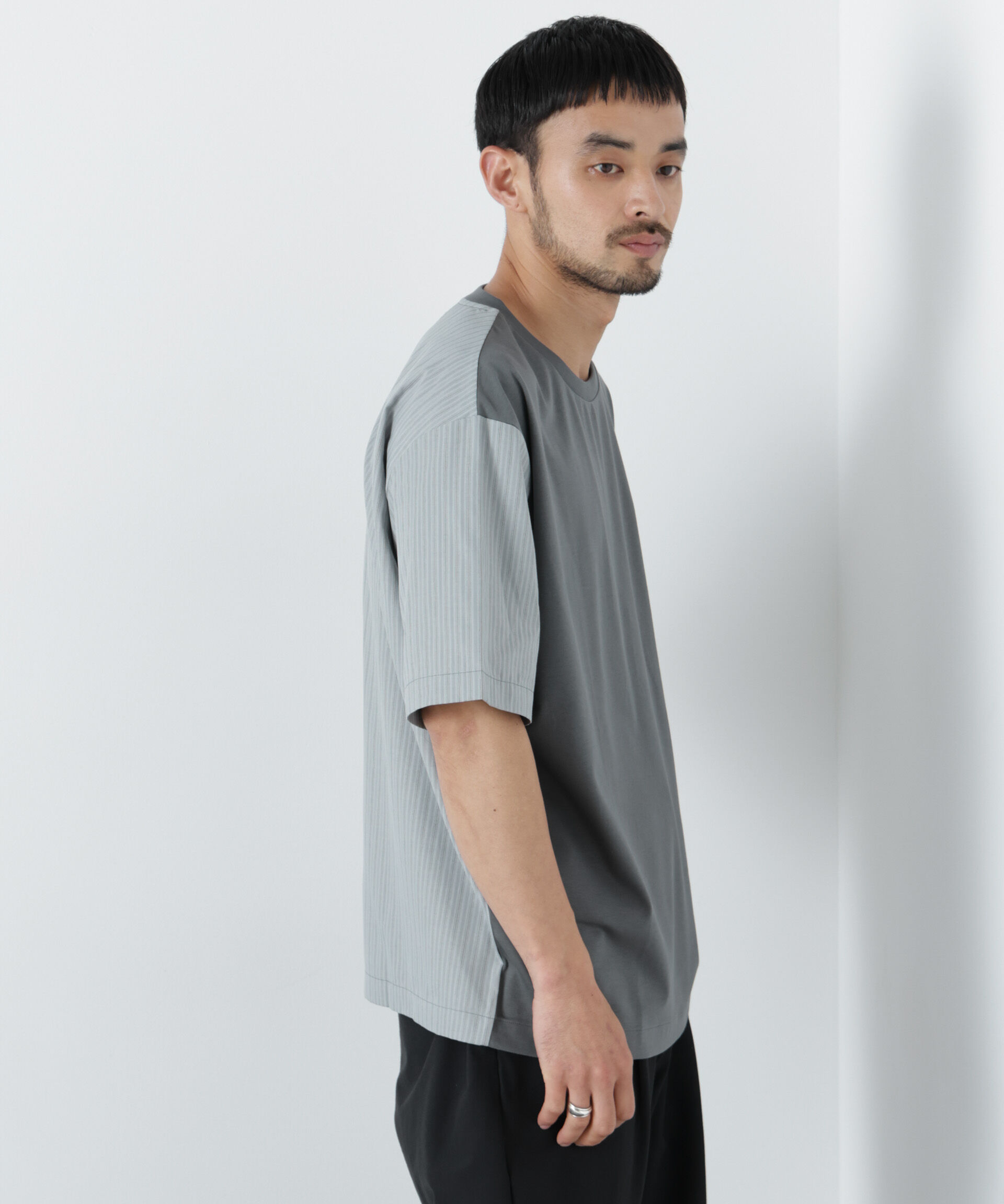 nano･universe「スムース布帛ドッキングTシャツ 半袖」|Tシャツ・カットソー|