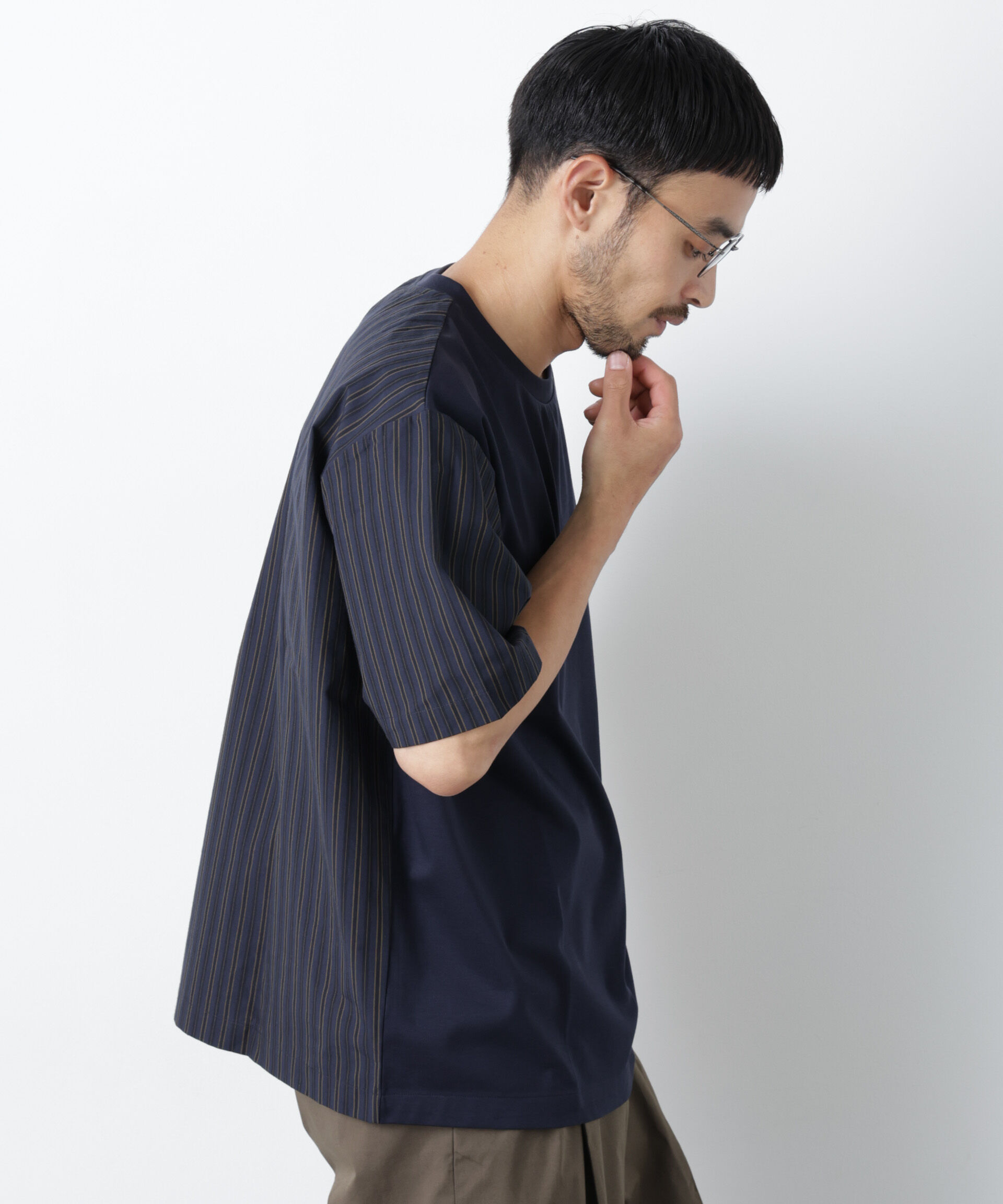 nano･universe「スムース布帛ドッキングTシャツ 半袖」|Tシャツ・カットソー|
