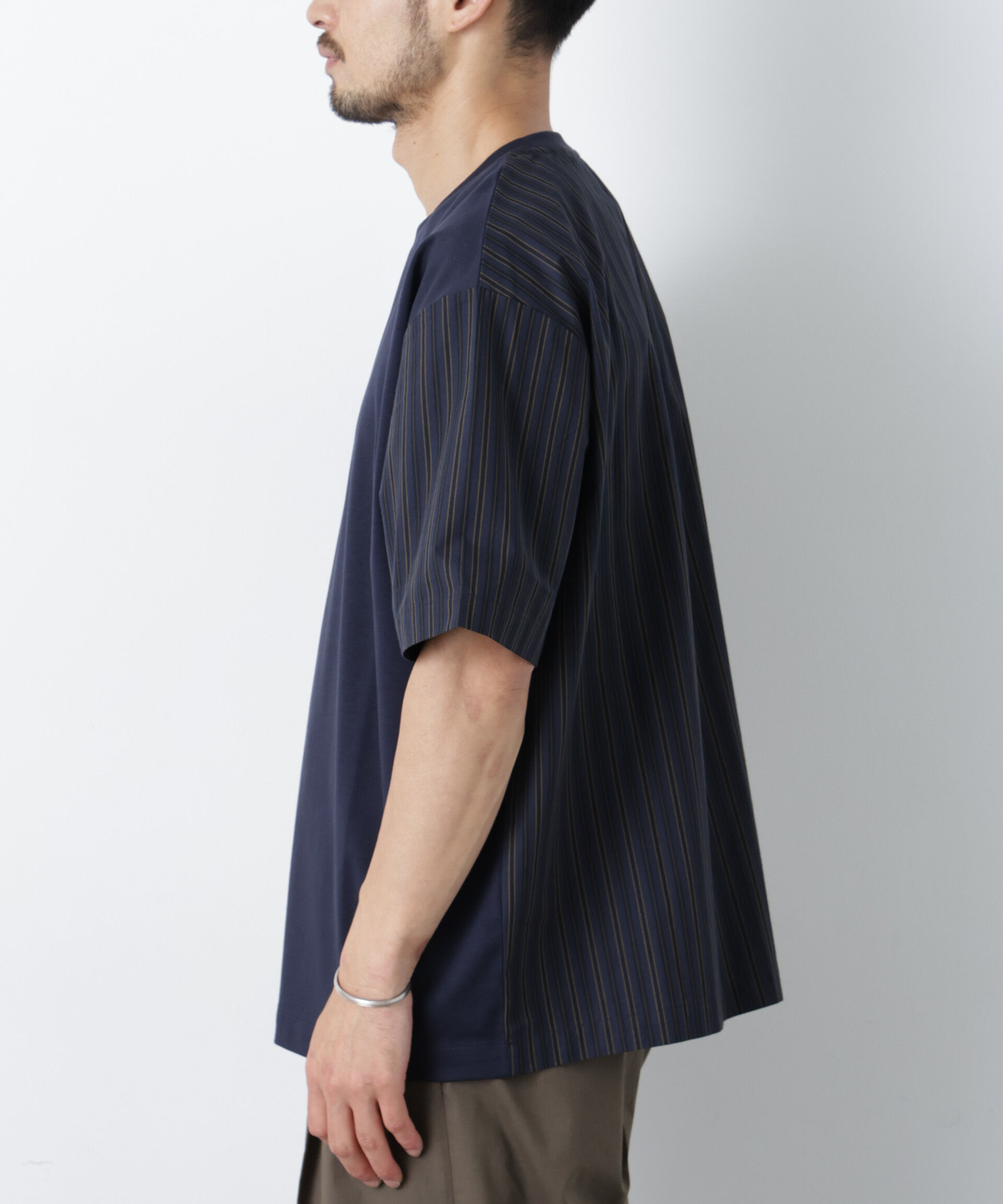 nano･universe「スムース布帛ドッキングTシャツ 半袖」|Tシャツ・カットソー|