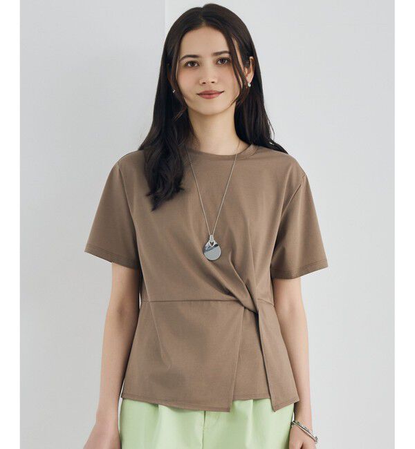 自由区「ツイストディテール Tシャツ」|Tシャツ・カットソー|ブラウン
