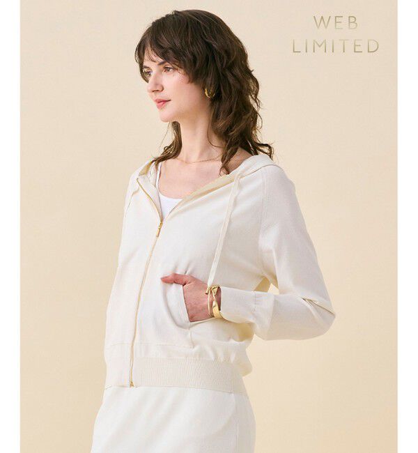BEIGE,「MONSTERA / ストレッチ フーデットニット」|ニット・セーター|Ecru