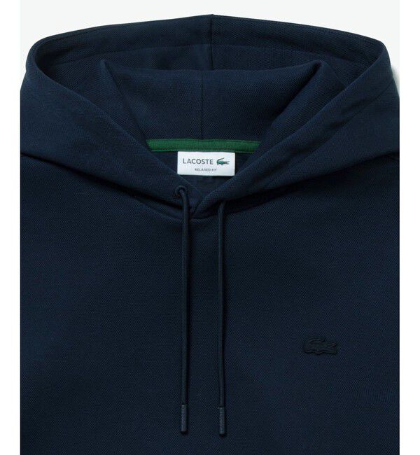 LACOSTE「鹿の子ニットワントーンフーディー / 鹿の子ニットプルオーバーパーカー」|パーカー|