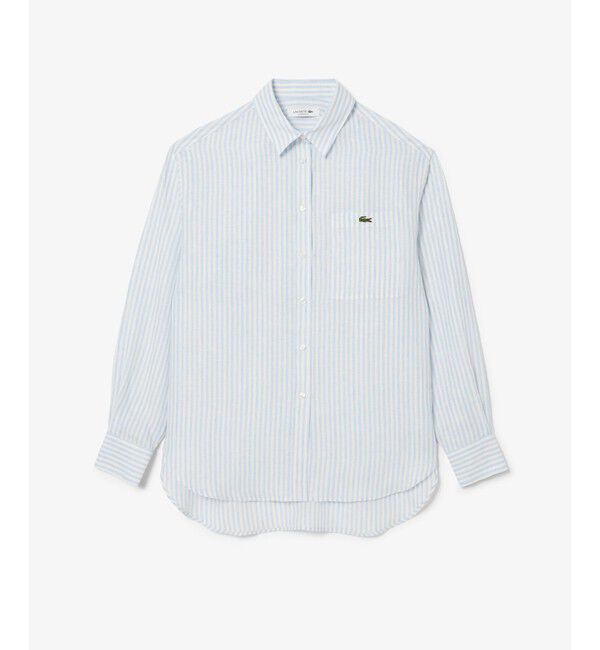 LACOSTE「リネンストライプオーバーサイズシャツ」|シャツ・ブラウス|