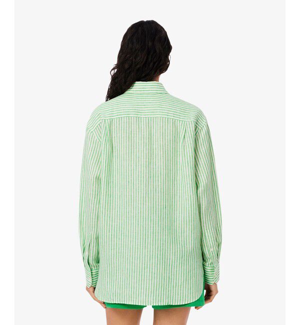 LACOSTE「リネンストライプオーバーサイズシャツ」|シャツ・ブラウス|