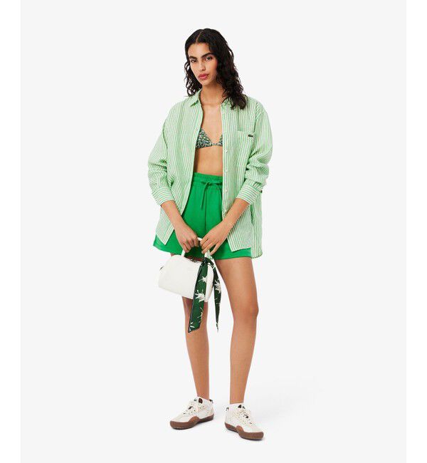 LACOSTE「リネンストライプオーバーサイズシャツ」|シャツ・ブラウス|