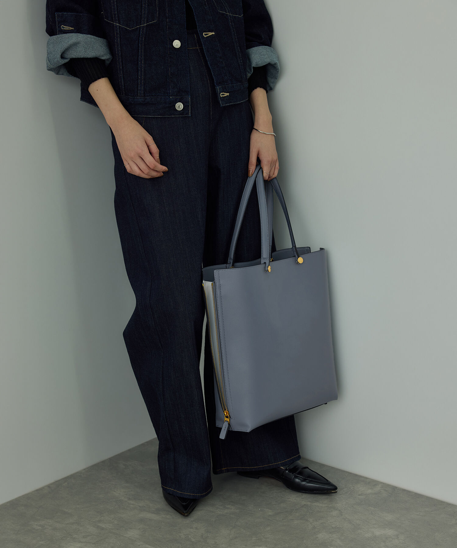 ROPE「【E'POR】Y BAG Large【通勤】【A4対応】【25AW】」|トートバッグ|ブルー系(45)