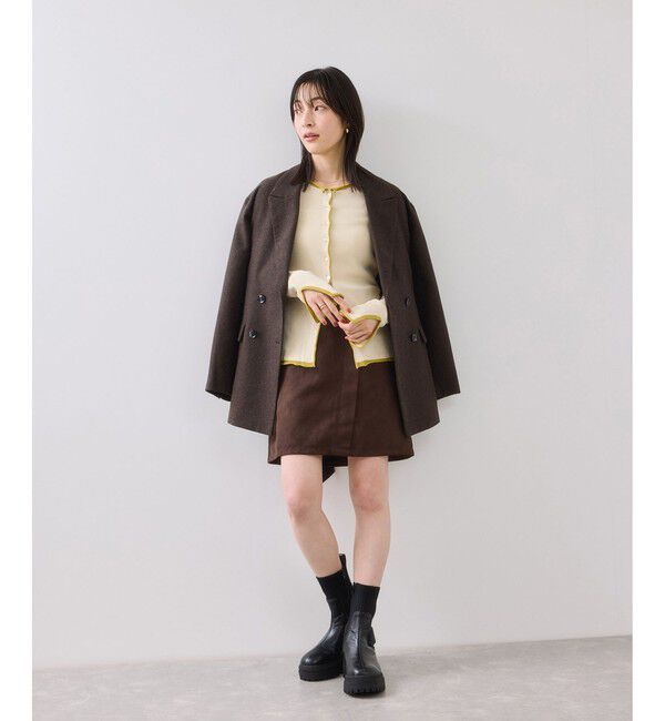 VIS「【WEB/一部店舗限定】配色メローバイカラーカーディガン」|カーディガン|