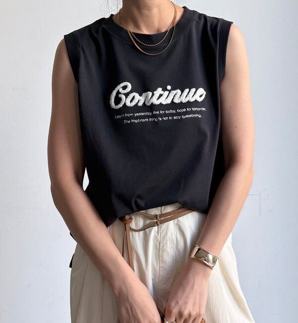  「【WEB限定】【接触冷感＆吸水速乾】ロゴ刺繍タンク」|Tシャツ・カットソー|ブラック
