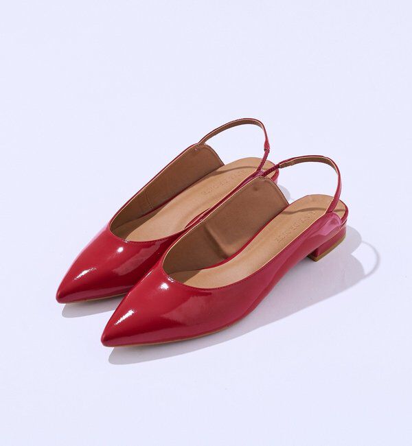  「予約【美脚見えを叶える】エナメルスリングバックミュール」|その他|レッド