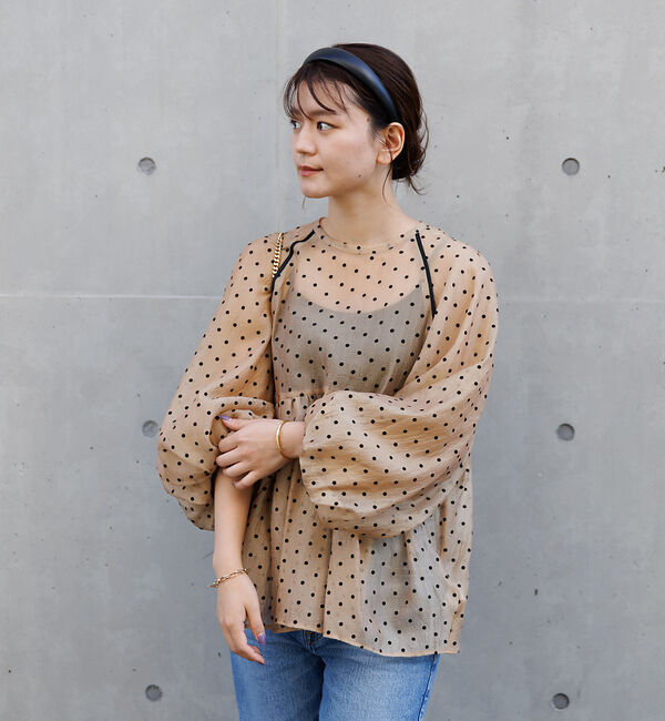 Rouge vif「シアードットフロッキーブラウス」|シャツ・ブラウス|