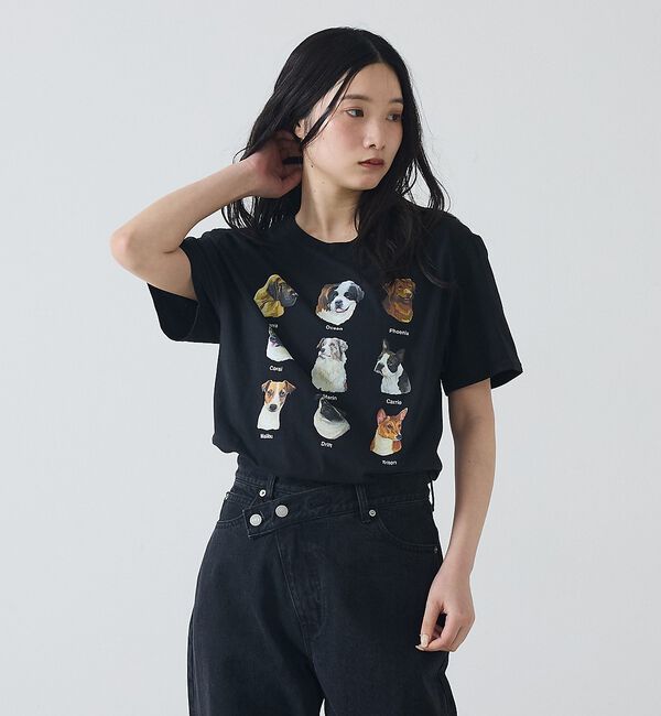 Rouge vif「【JERZEES/ジャージーズ】9DOGS半袖Tシャツ/犬/半袖【WEB限定】」|Tシャツ・カットソー|