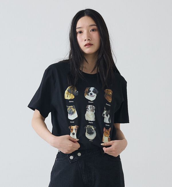 Rouge vif「【JERZEES/ジャージーズ】9DOGS半袖Tシャツ/犬/半袖【WEB限定】」|Tシャツ・カットソー|