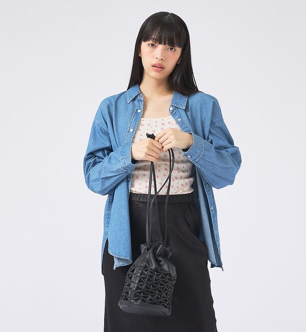 Rouge vif「【YArKA/ヤーカ】 スモッキング巾着8角形型底バッグ/本革/巾着【予約】」|トートバッグ|