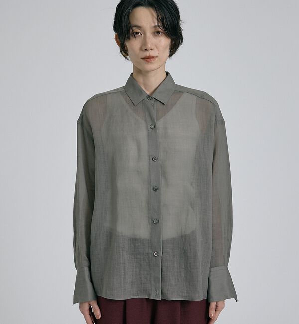 qualite「【大人の夏シャツ】リネン混レギュラーシャツ」|シャツ・ブラウス|