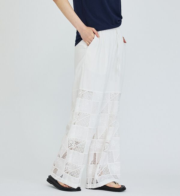 abahouse mavie「【セットアップ対応】刺繍レースワイドパンツ【予約】」|その他|