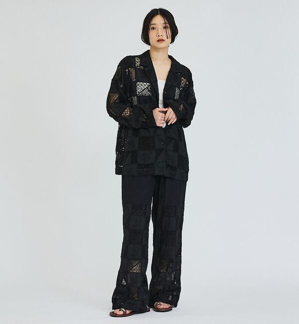 abahouse mavie「【セットアップ対応】刺繍レースワイドパンツ【予約】」|その他|