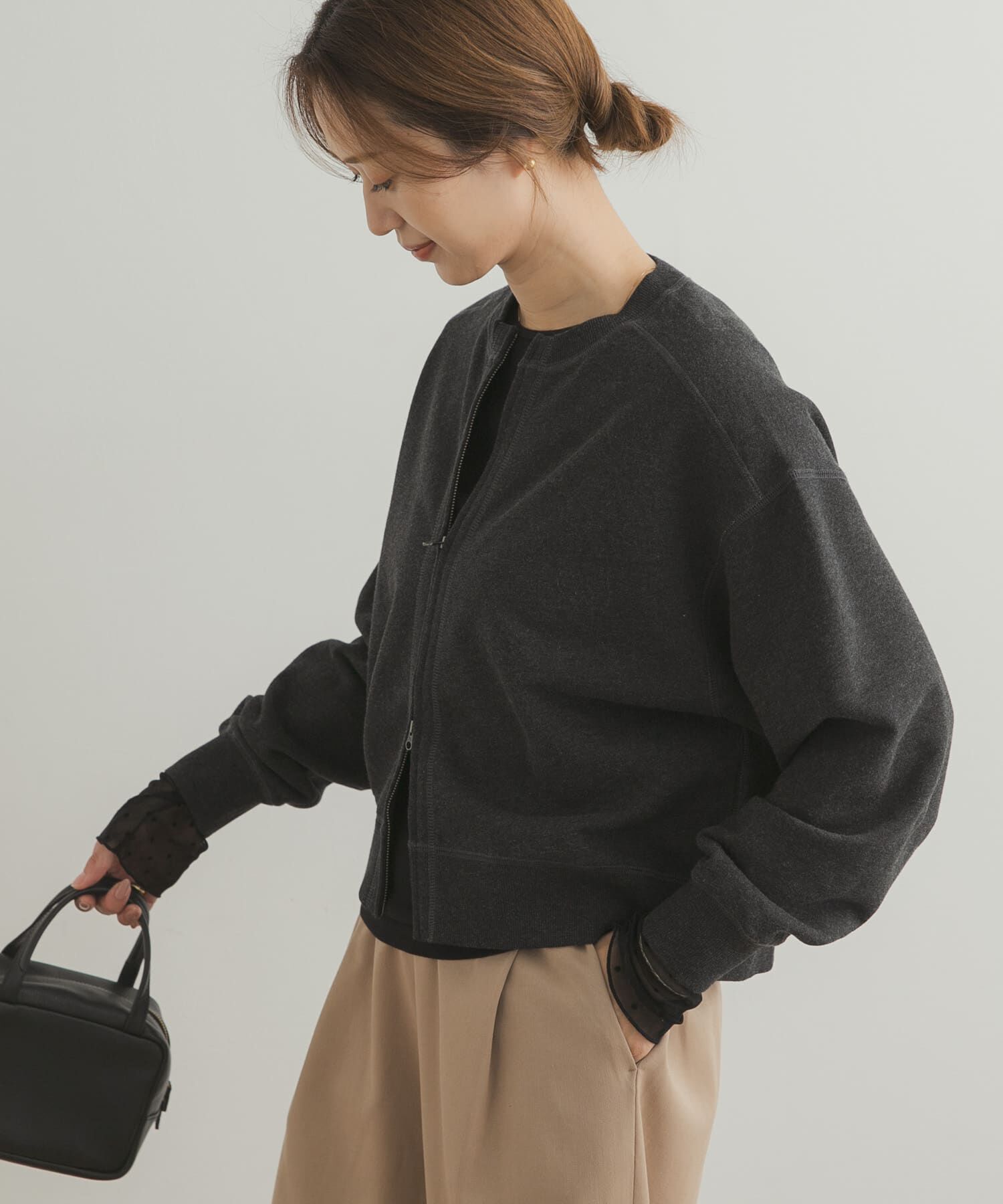 URBAN RESEARCH DOORS「『WEB/一部店舗限定カラー』コットンスウェットZIPカーディガン」|カーディガン|