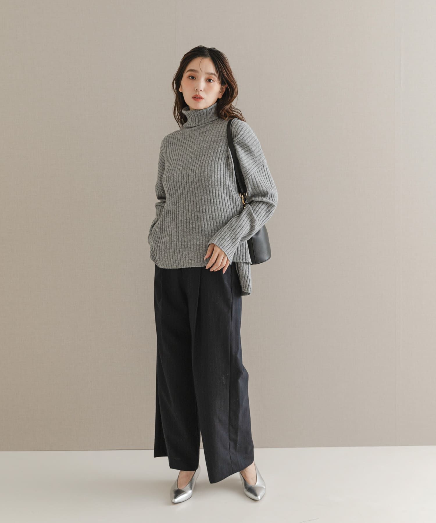 URBAN RESEARCH ROSSO「マシーンウォッシュ ワイドリブニット」|ニット・セーター|