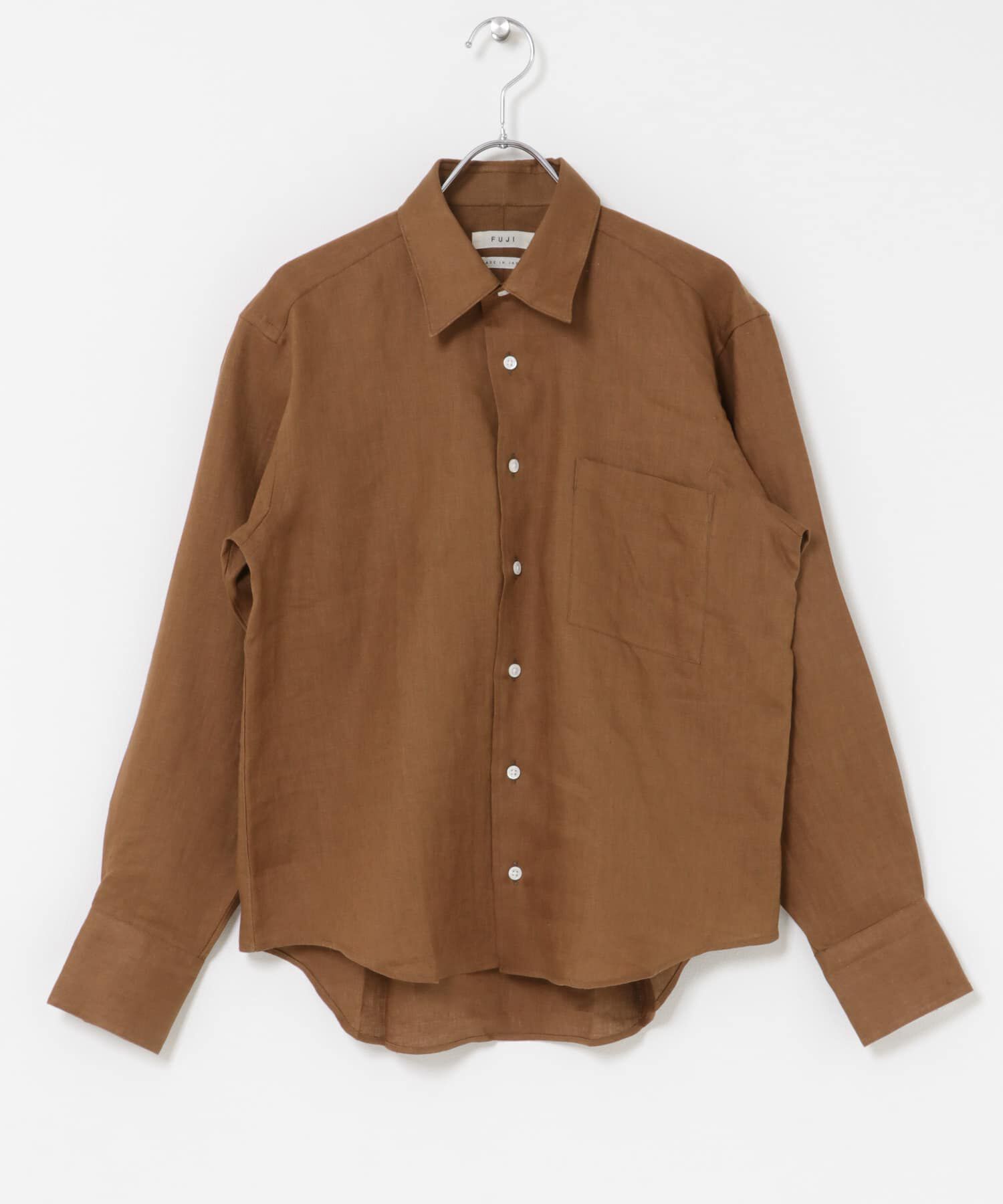 URBAN RESEARCH DOORS「FUJI　LINEN STANDARD SHIRTS」|シャツ・ブラウス|ブラウン