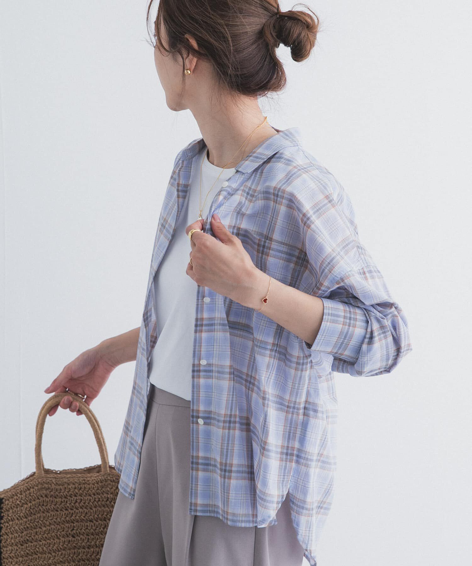 URBAN RESEARCH DOORS「チェックシアーシャツ」|シャツ・ブラウス|