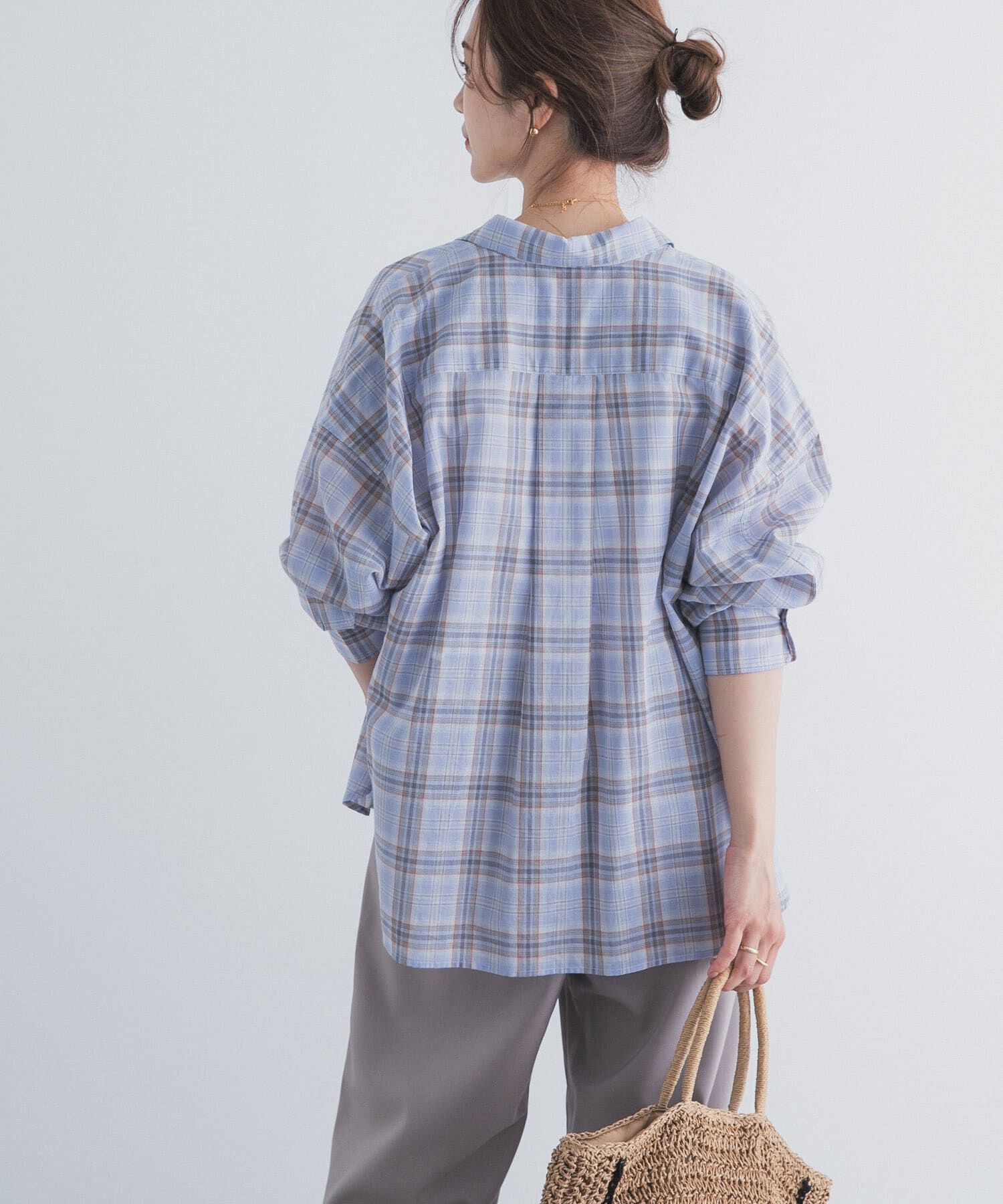 URBAN RESEARCH DOORS「チェックシアーシャツ」|シャツ・ブラウス|