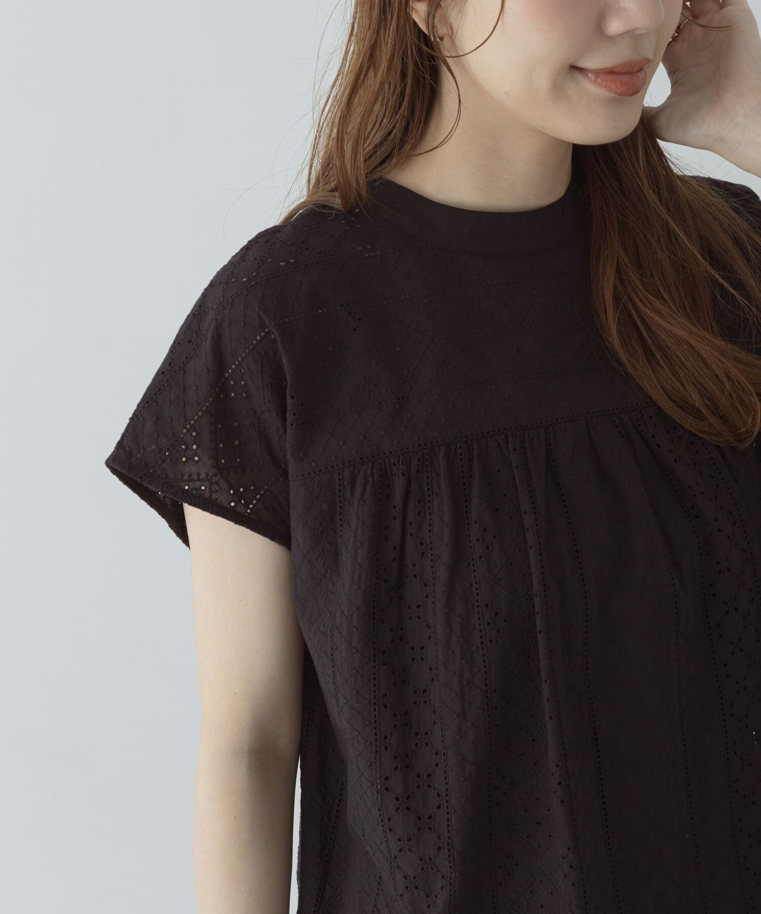 Sonny Label 「『WEB限定』バンドカラーコットンレースシャツ」|シャツ・ブラウス|
