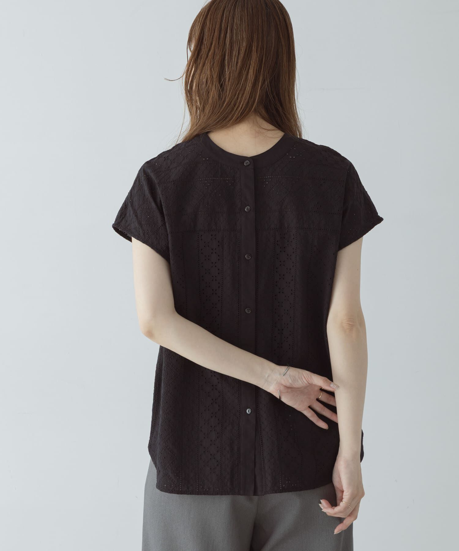Sonny Label 「『WEB限定』バンドカラーコットンレースシャツ」|シャツ・ブラウス|