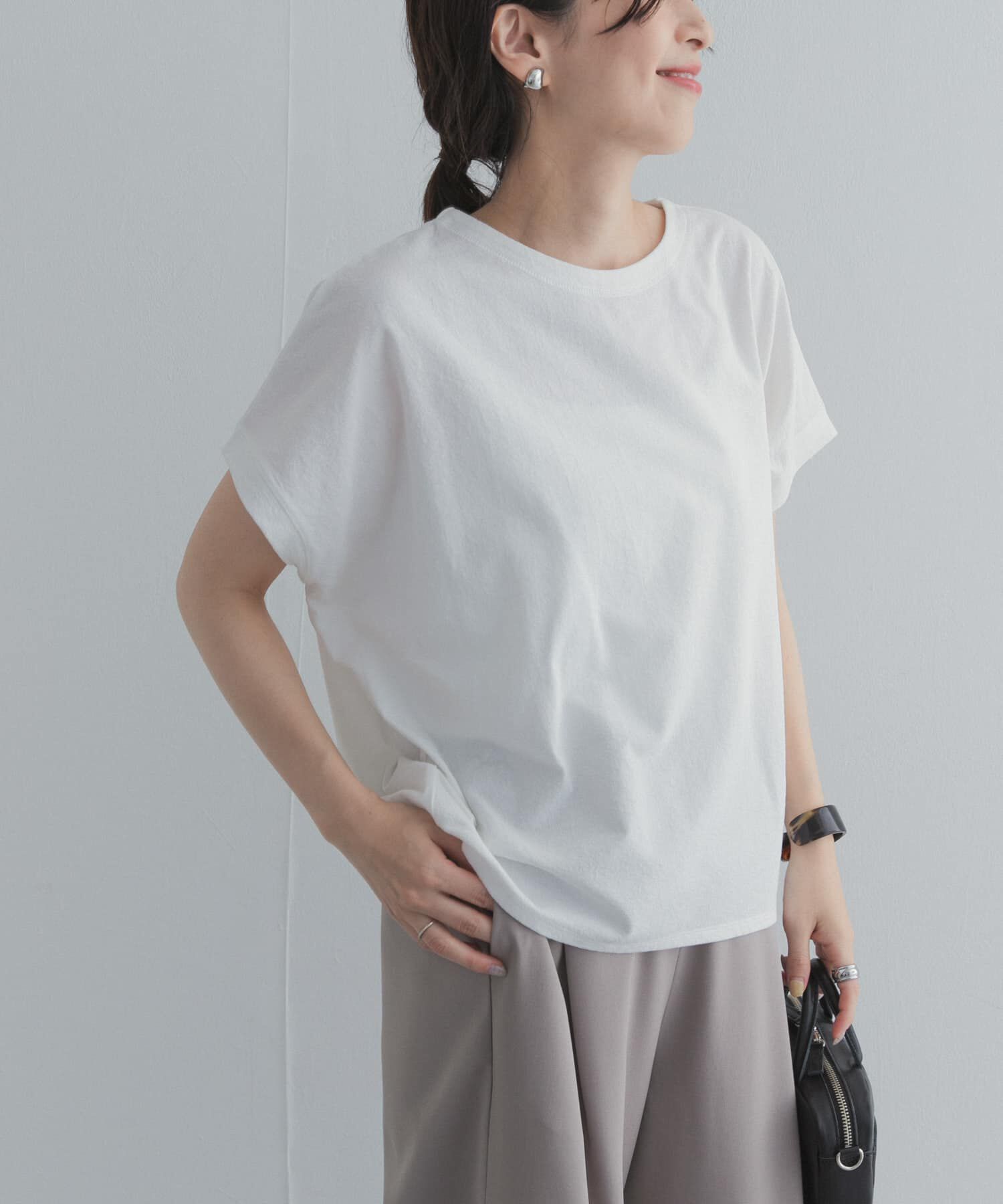 URBAN RESEARCH DOORS「リネンタッチBACKボタンプルオーバー」|Tシャツ・カットソー|