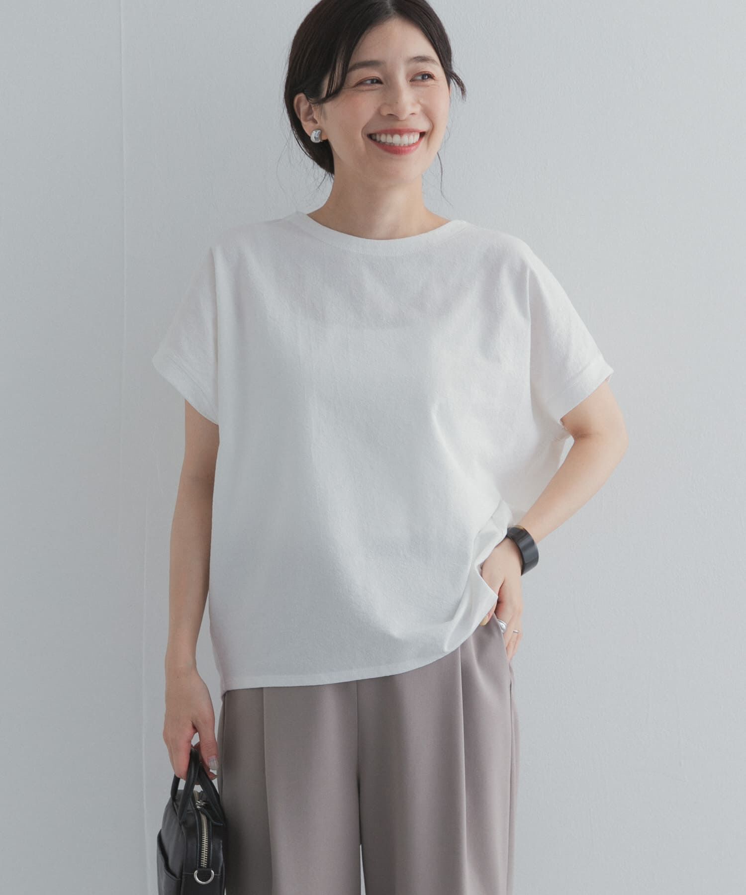 URBAN RESEARCH DOORS「リネンタッチBACKボタンプルオーバー」|Tシャツ・カットソー|