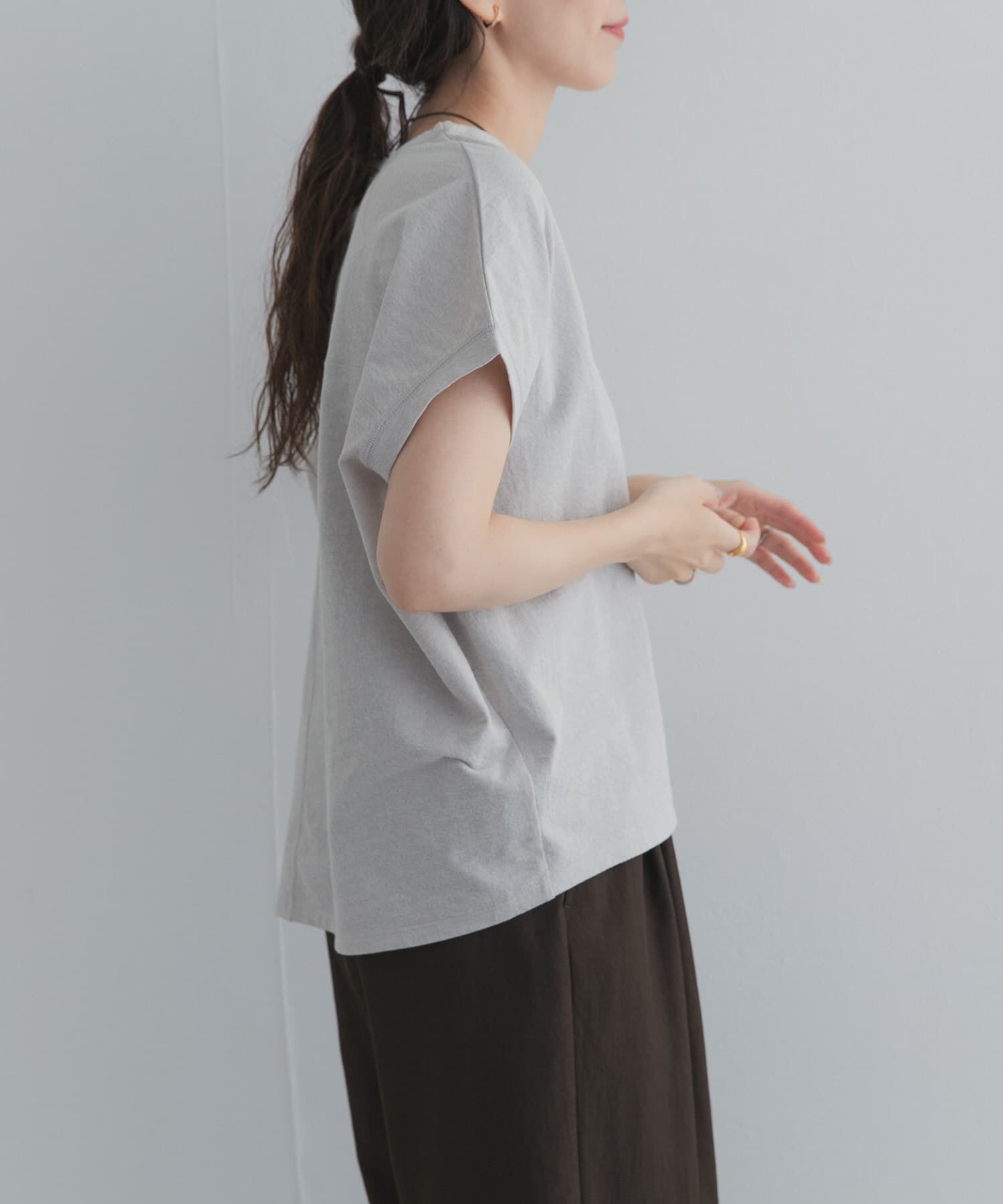 URBAN RESEARCH DOORS「リネンタッチBACKボタンプルオーバー」|Tシャツ・カットソー|