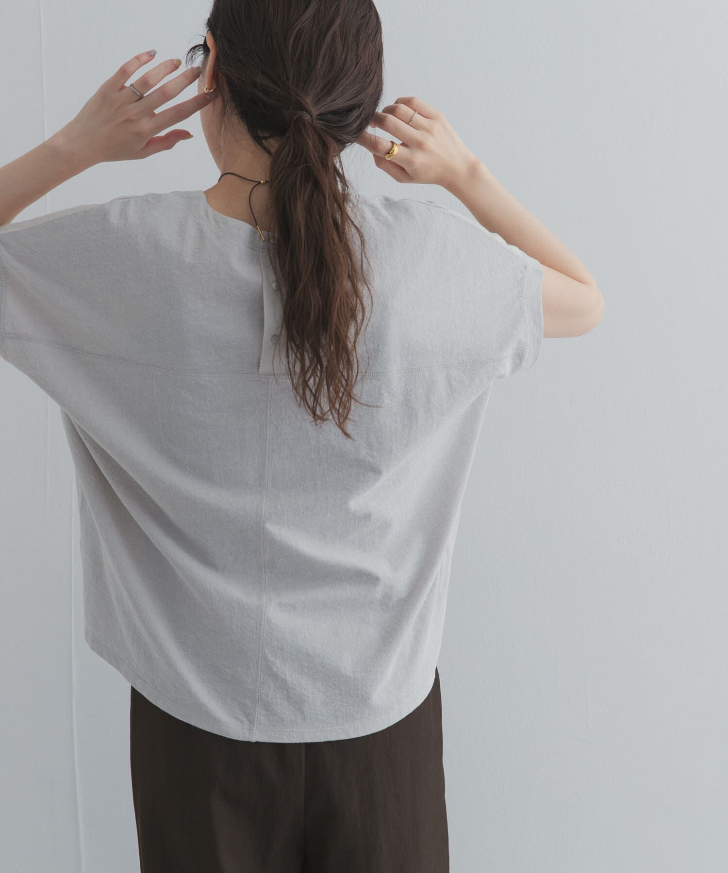 URBAN RESEARCH DOORS「リネンタッチBACKボタンプルオーバー」|Tシャツ・カットソー|