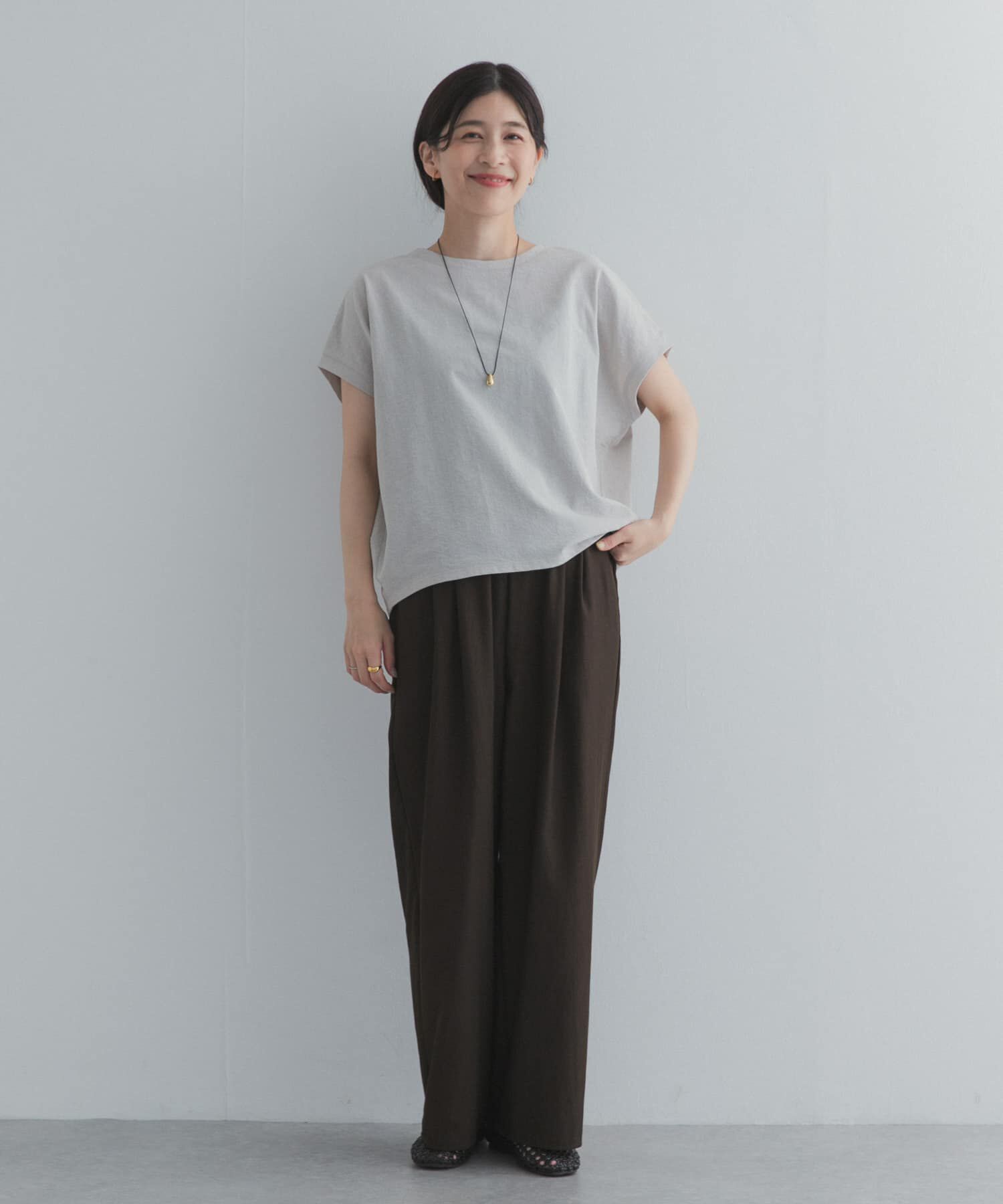 URBAN RESEARCH DOORS「リネンタッチBACKボタンプルオーバー」|Tシャツ・カットソー|