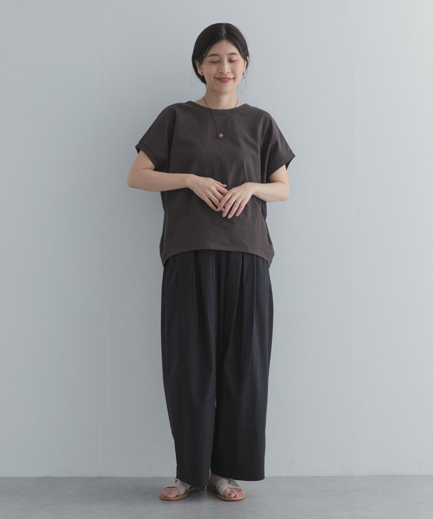 URBAN RESEARCH DOORS「リネンタッチBACKボタンプルオーバー」|Tシャツ・カットソー|