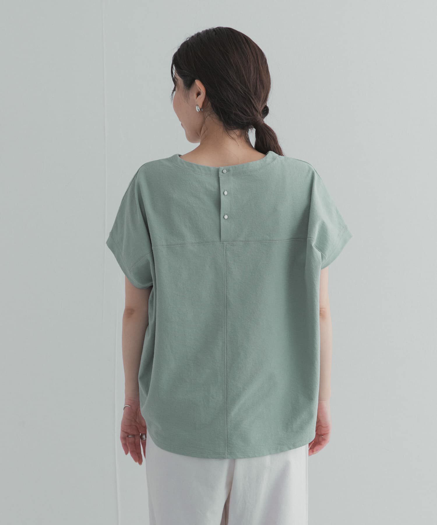 URBAN RESEARCH DOORS「リネンタッチBACKボタンプルオーバー」|Tシャツ・カットソー|