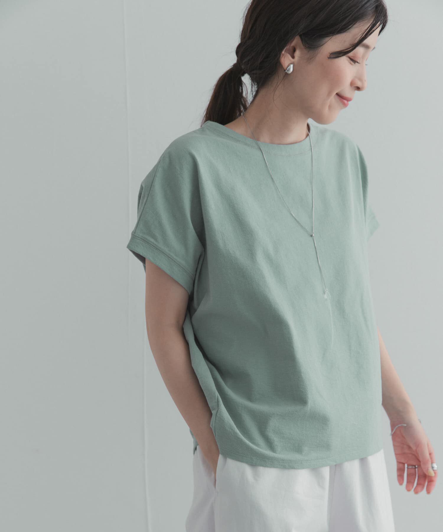 URBAN RESEARCH DOORS「リネンタッチBACKボタンプルオーバー」|Tシャツ・カットソー|